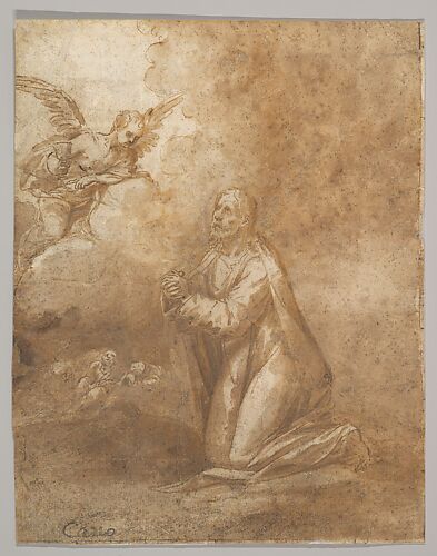 Christ on the Mount of Olives (recto); Study of a Cypress (verso)