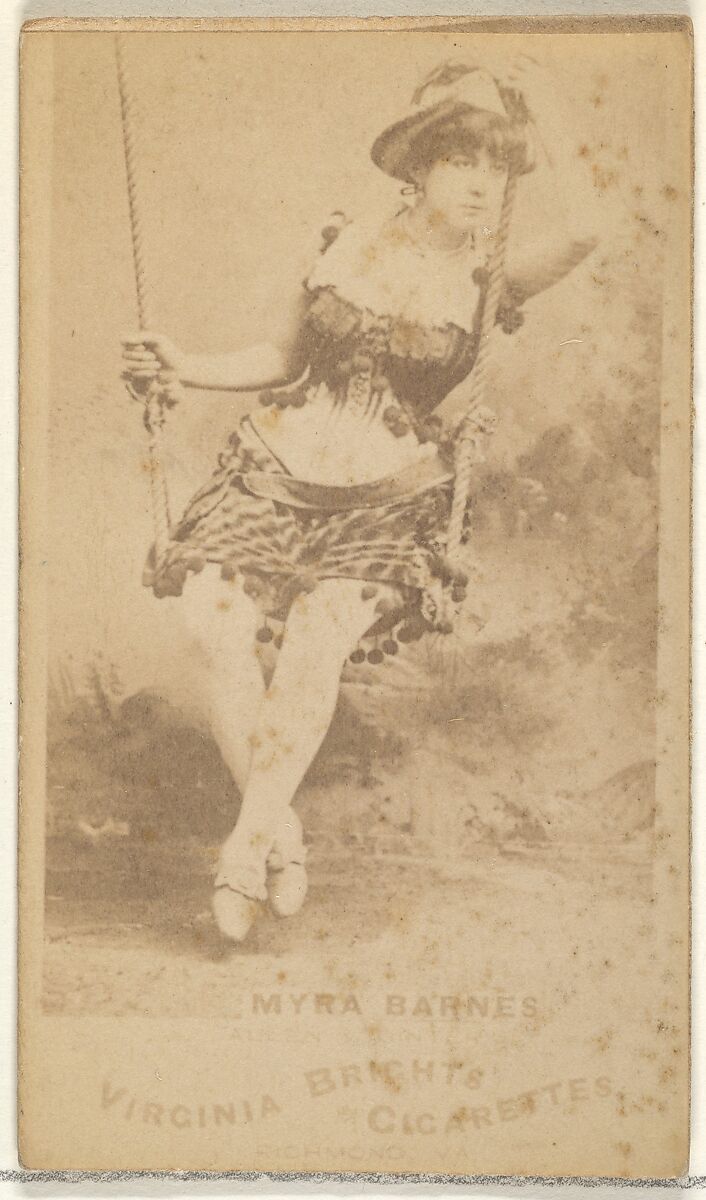 Myra Barnes, from the Actors and Actresses series (N45, Type 1) for Virginia Brights Cigarettes, Issued by Allen &amp; Ginter (American, Richmond, Virginia), Albumen photograph 