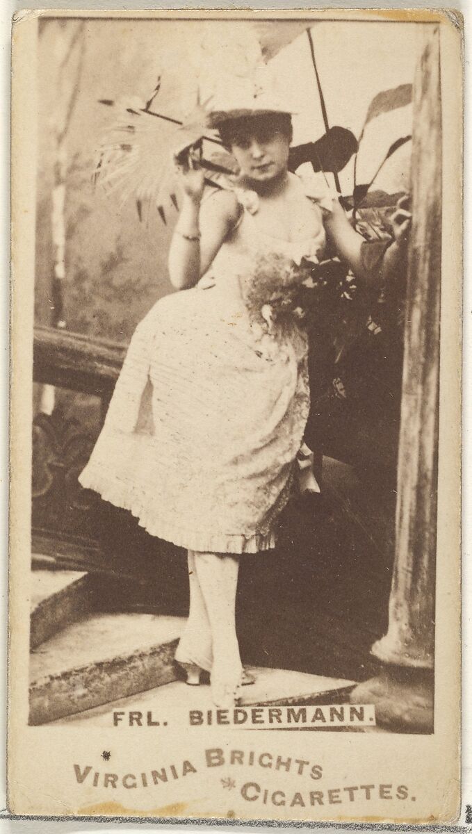 Fräulein Biedermann, from the Actors and Actresses series (N45, Type 1) for Virginia Brights Cigarettes, Issued by Allen &amp; Ginter (American, Richmond, Virginia), Albumen photograph 