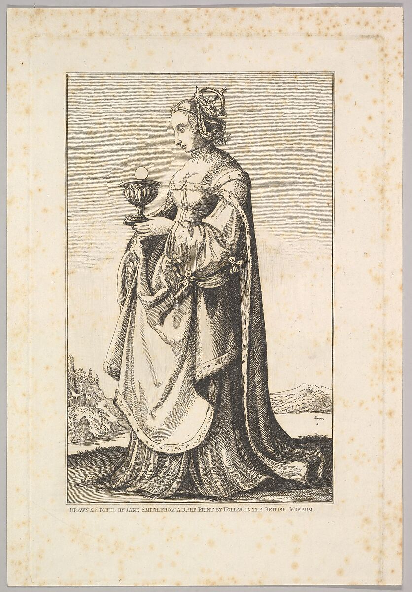 Woman holding a chalice, Copy after Wenceslaus Hollar (Bohemian, Prague 1607–1677 London), Etching 
