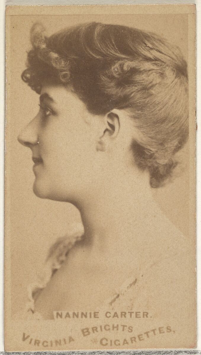 Nonnie Carter, from the Actors and Actresses series (N45, Type 1) for Virginia Brights Cigarettes, Issued by Allen &amp; Ginter (American, Richmond, Virginia), Albumen photograph 