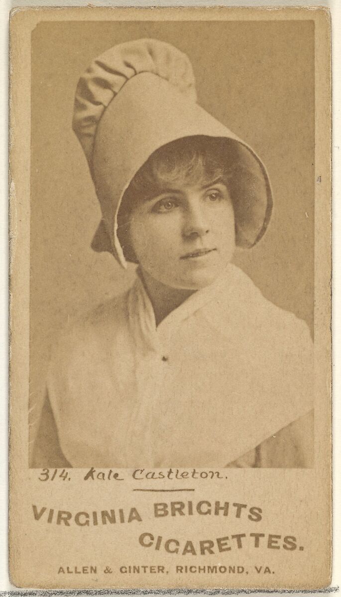 Card 314, Kate Castleton, from the Actors and Actresses series (N45, Type 1) for Virginia Brights Cigarettes, Issued by Allen &amp; Ginter (American, Richmond, Virginia), Albumen photograph 
