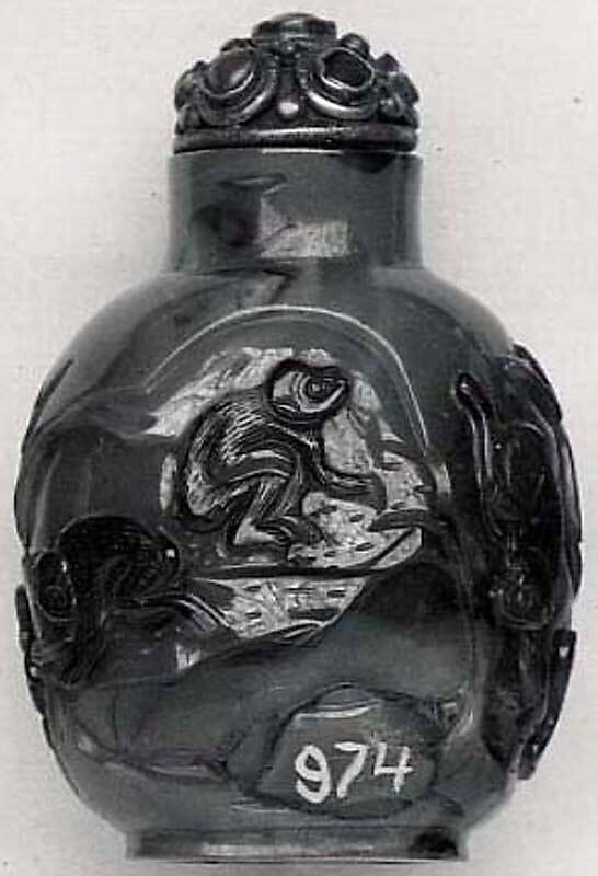 Snuff bottle with stopper, Agate, China 