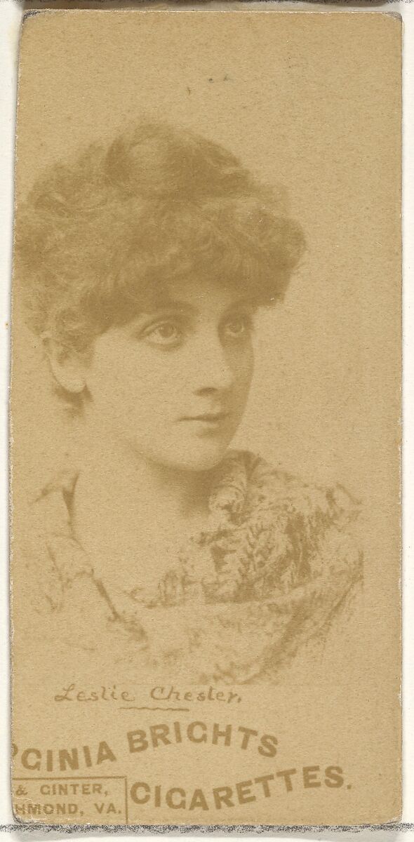 Leslie Chester, from the Actors and Actresses series (N45, Type 1) for Virginia Brights Cigarettes, Issued by Allen &amp; Ginter (American, Richmond, Virginia), Albumen photograph 