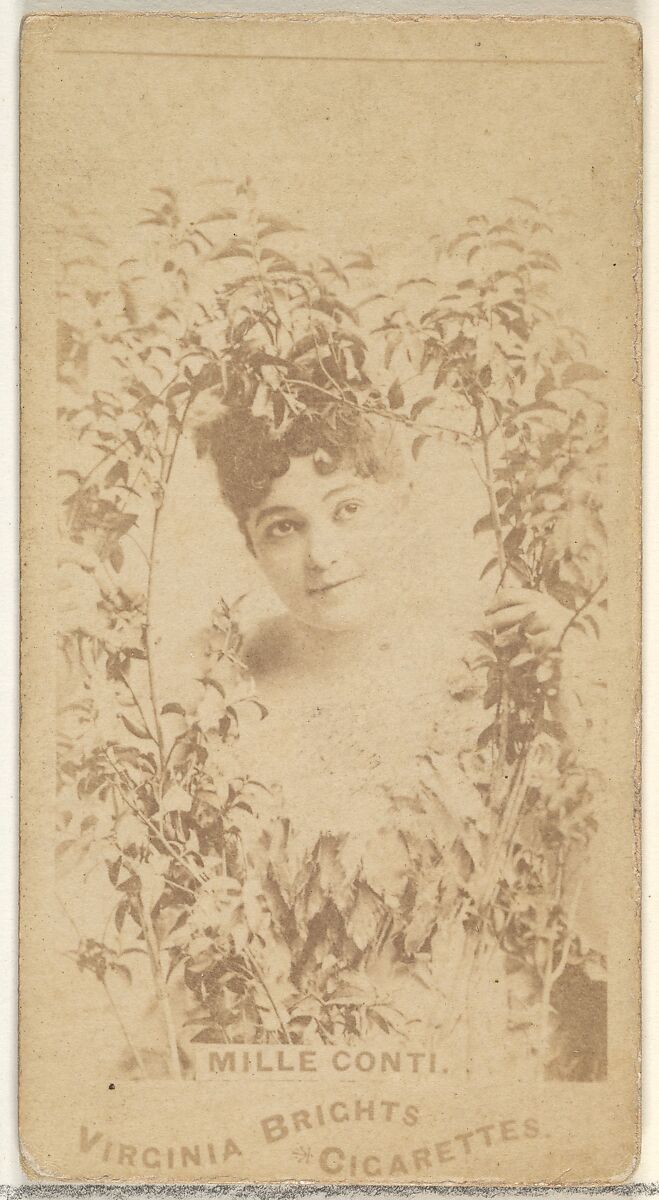 Mlle. Conti, from the Actors and Actresses series (N45, Type 1) for Virginia Brights Cigarettes, Issued by Allen &amp; Ginter (American, Richmond, Virginia), Albumen photograph 