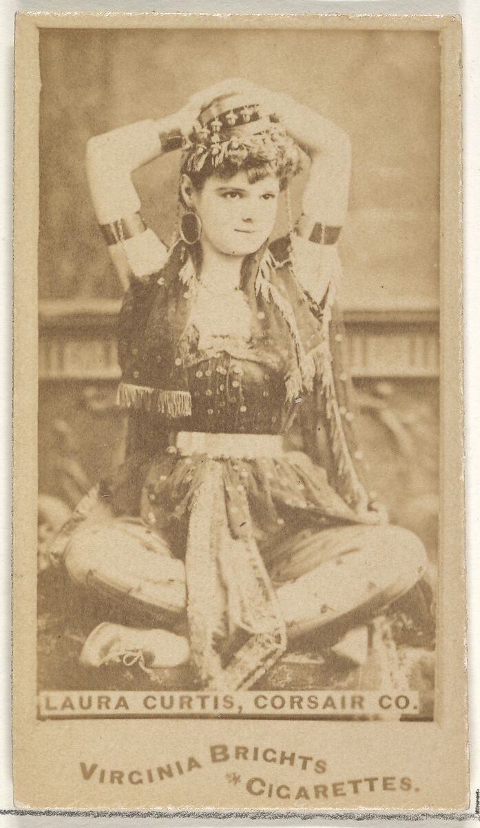 Laura Curtis, Corsair Co., from the Actors and Actresses series (N45, Type 1) for Virginia Brights Cigarettes, Issued by Allen &amp; Ginter (American, Richmond, Virginia), Albumen photograph 