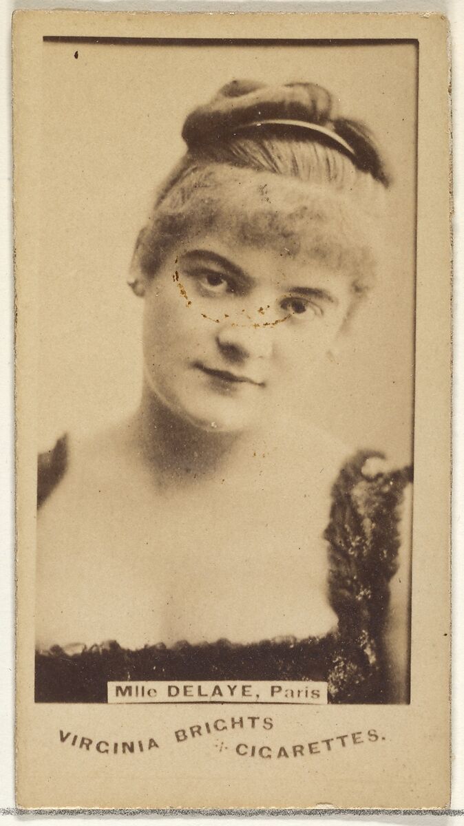 Mlle. Delaye, Paris, from the Actors and Actresses series (N45, Type 1) for Virginia Brights Cigarettes, Issued by Allen &amp; Ginter (American, Richmond, Virginia), Albumen photograph 