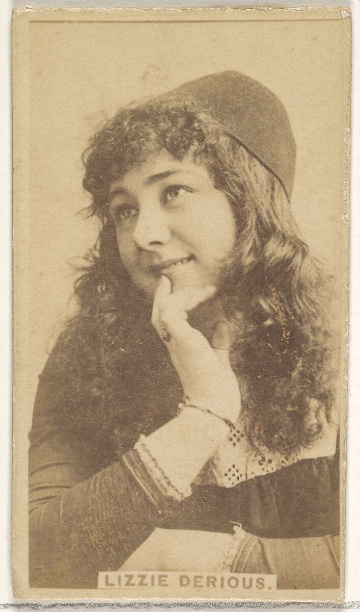 Lizzie Derious, from the Actors and Actresses series (N45, Type 1) for Virginia Brights Cigarettes, Issued by Allen &amp; Ginter (American, Richmond, Virginia), Albumen photograph 