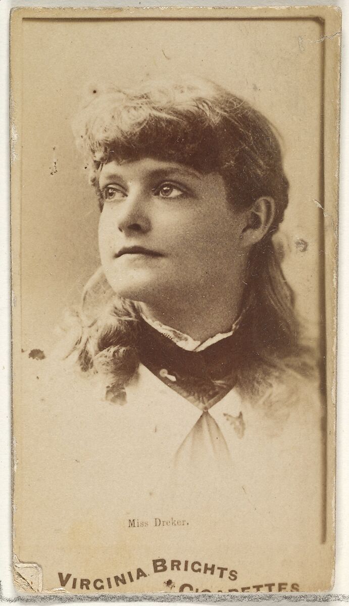 Miss Dreker, from the Actors and Actresses series (N45, Type 1) for Virginia Brights Cigarettes, Issued by Allen &amp; Ginter (American, Richmond, Virginia), Albumen photograph 