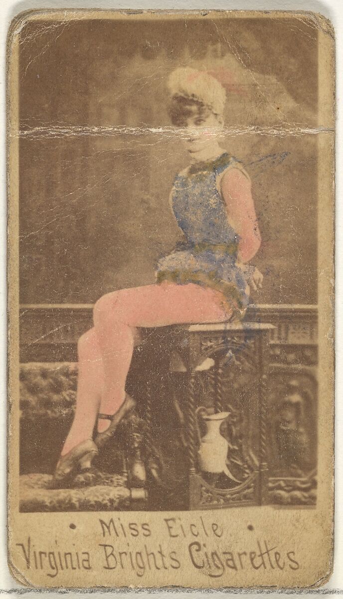 Miss Eicle, from the Actors and Actresses series (N45, Type 1) for Virginia Brights Cigarettes, Issued by Allen &amp; Ginter (American, Richmond, Virginia), Albumen photograph 