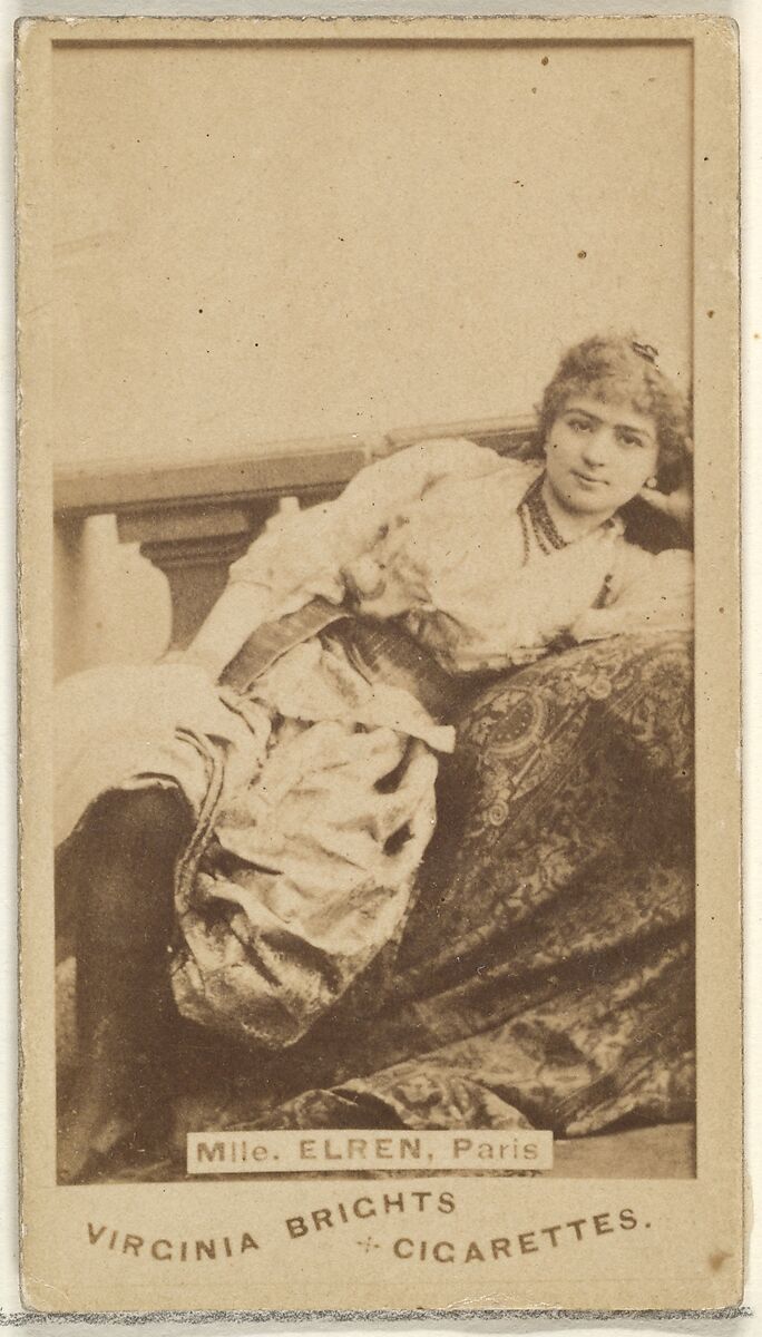Mlle. Elren, Paris, from the Actors and Actresses series (N45, Type 1) for Virginia Brights Cigarettes, Issued by Allen &amp; Ginter (American, Richmond, Virginia), Albumen photograph 