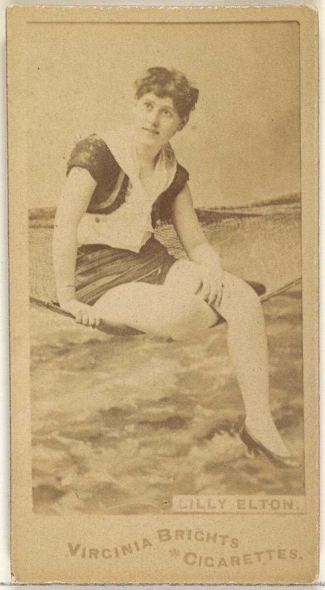 Lilly Elton, from the Actors and Actresses series (N45, Type 1) for Virginia Brights Cigarettes, Issued by Allen &amp; Ginter (American, Richmond, Virginia), Albumen photograph 