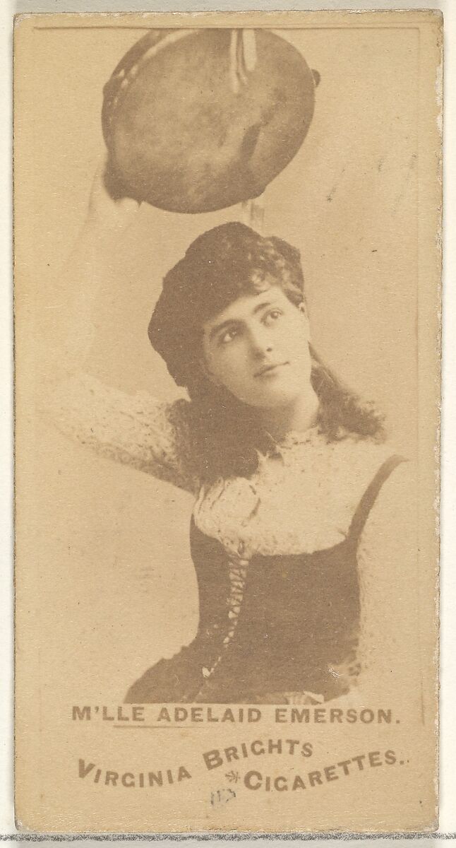 Mlle. Adelaid Emerson, from the Actors and Actresses series (N45, Type 1) for Virginia Brights Cigarettes, Issued by Allen &amp; Ginter (American, Richmond, Virginia), Albumen photograph 