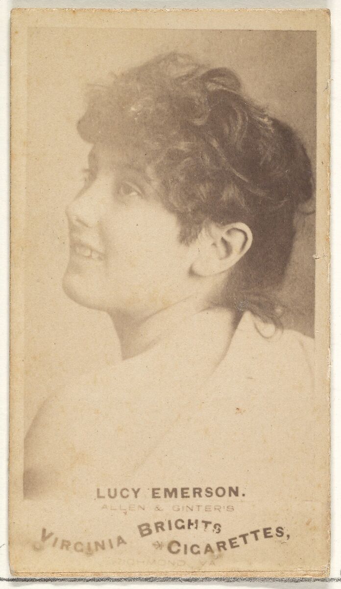 Lucy Emerson, from the Actors and Actresses series (N45, Type 1) for Virginia Brights Cigarettes, Issued by Allen &amp; Ginter (American, Richmond, Virginia), Albumen photograph 