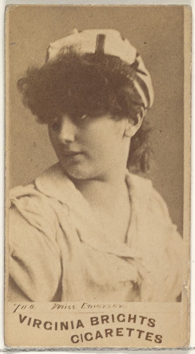 Card 700, Miss Emerson, from the Actors and Actresses series (N45, Type 1) for Virginia Brights Cigarettes, Issued by Allen &amp; Ginter (American, Richmond, Virginia), Albumen photograph 