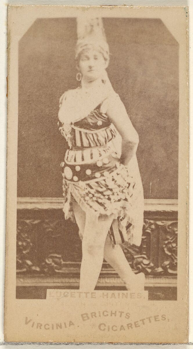 Lucette Haines, from the Actors and Actresses series (N45, Type 1) for Virginia Brights Cigarettes, Issued by Allen &amp; Ginter (American, Richmond, Virginia), Albumen photograph 