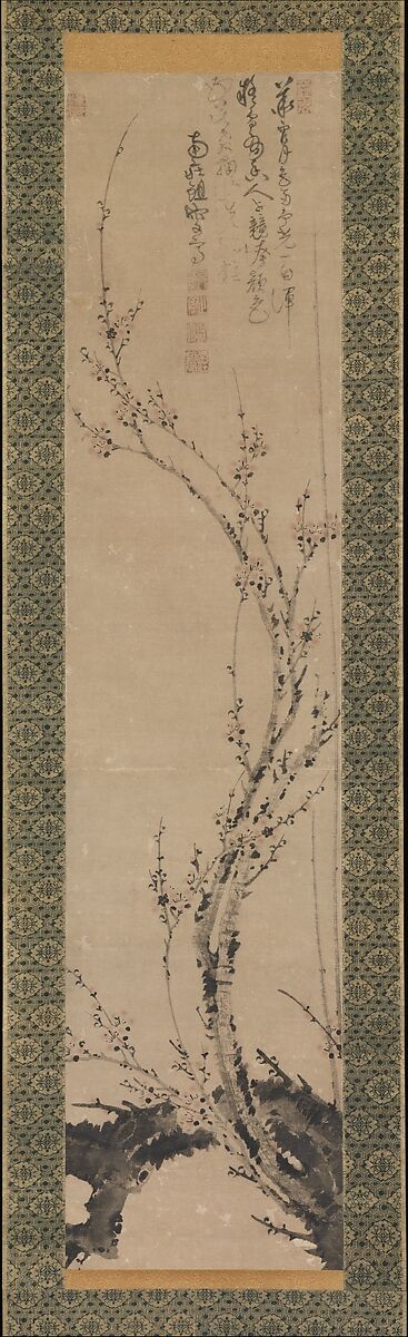 Wintry plum, Ni Jing  Chinese, Hanging scroll; ink and pale color on paper, China