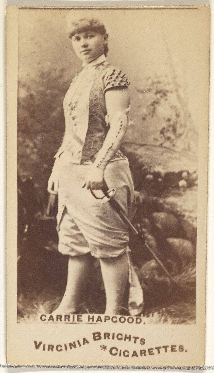 Carrie Hapgood, from the Actors and Actresses series (N45, Type 1) for Virginia Brights Cigarettes, Issued by Allen &amp; Ginter (American, Richmond, Virginia), Albumen photograph 