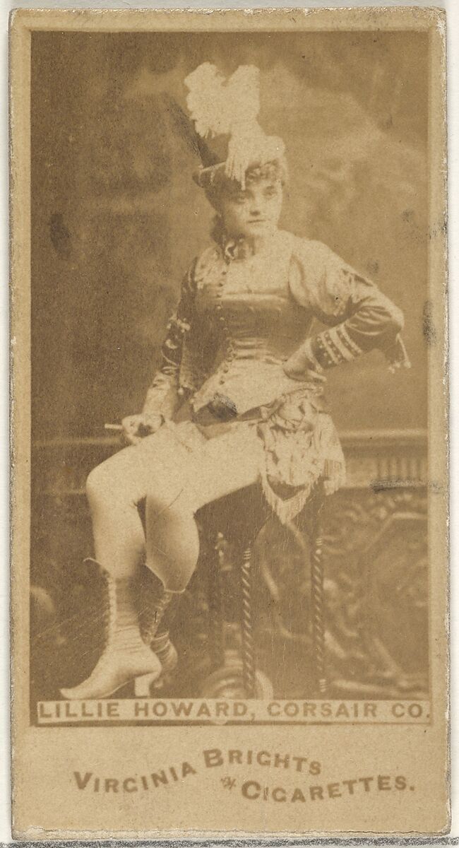 Lillie Howard, Corsair Co., from the Actors and Actresses series (N45, Type 1) for Virginia Brights Cigarettes, Issued by Allen &amp; Ginter (American, Richmond, Virginia), Albumen photograph 