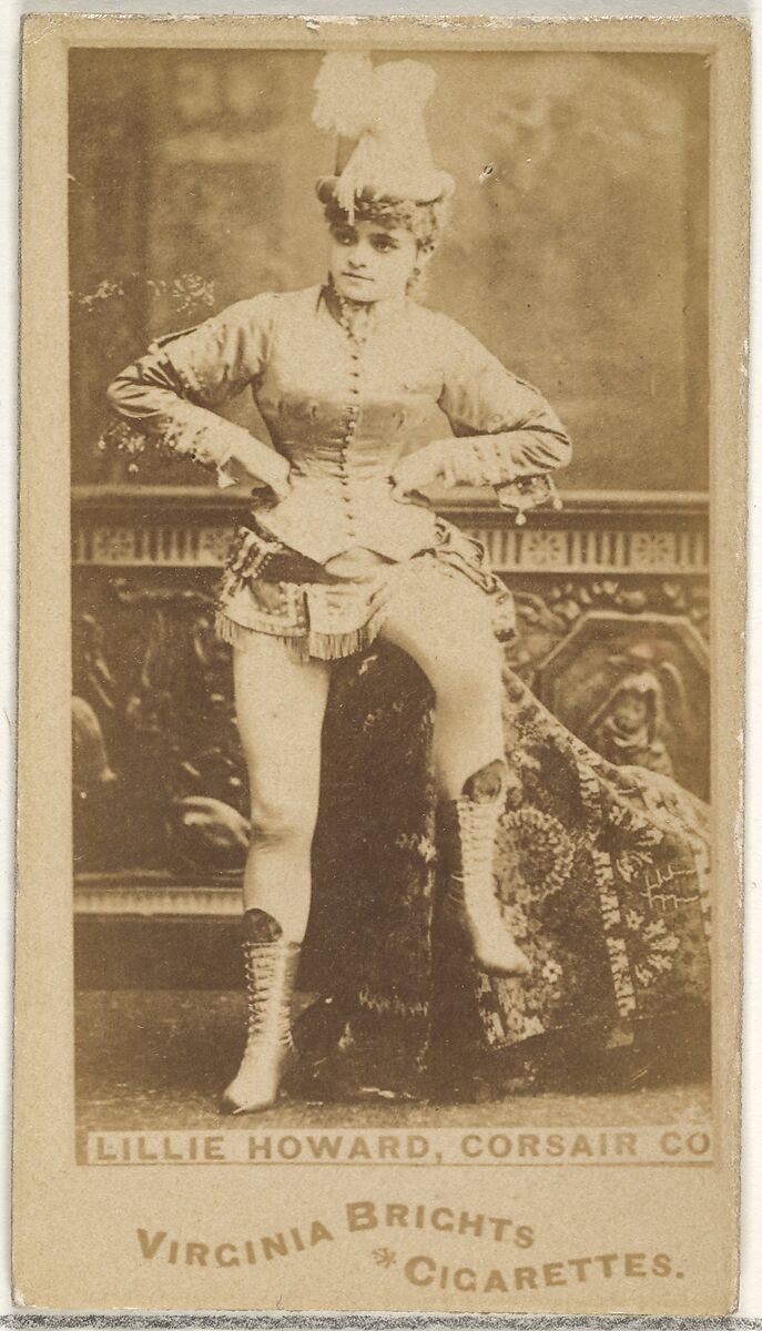 Lillie Howard, Corsair Co., from the Actors and Actresses series (N45, Type 1) for Virginia Brights Cigarettes, Issued by Allen &amp; Ginter (American, Richmond, Virginia), Albumen photograph 