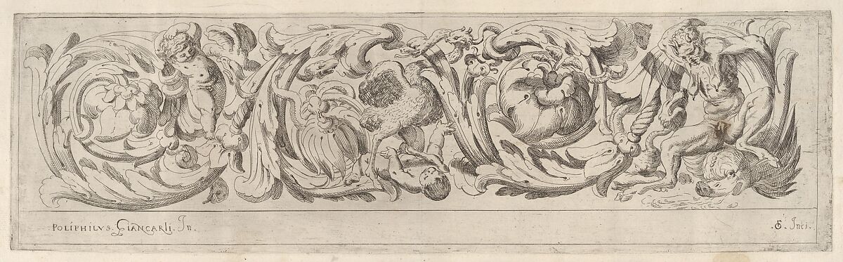 Disegni Varij di Polifilo Zancarli (Friezes), Polifilo Giancarli (active in Venice ca. 1600–1625), etching 