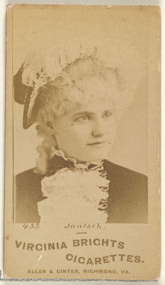 Card 435, Janisch, from the Actors and Actresses series (N45, Type 1) for Virginia Brights Cigarettes, Issued by Allen &amp; Ginter (American, Richmond, Virginia), Albumen photograph 
