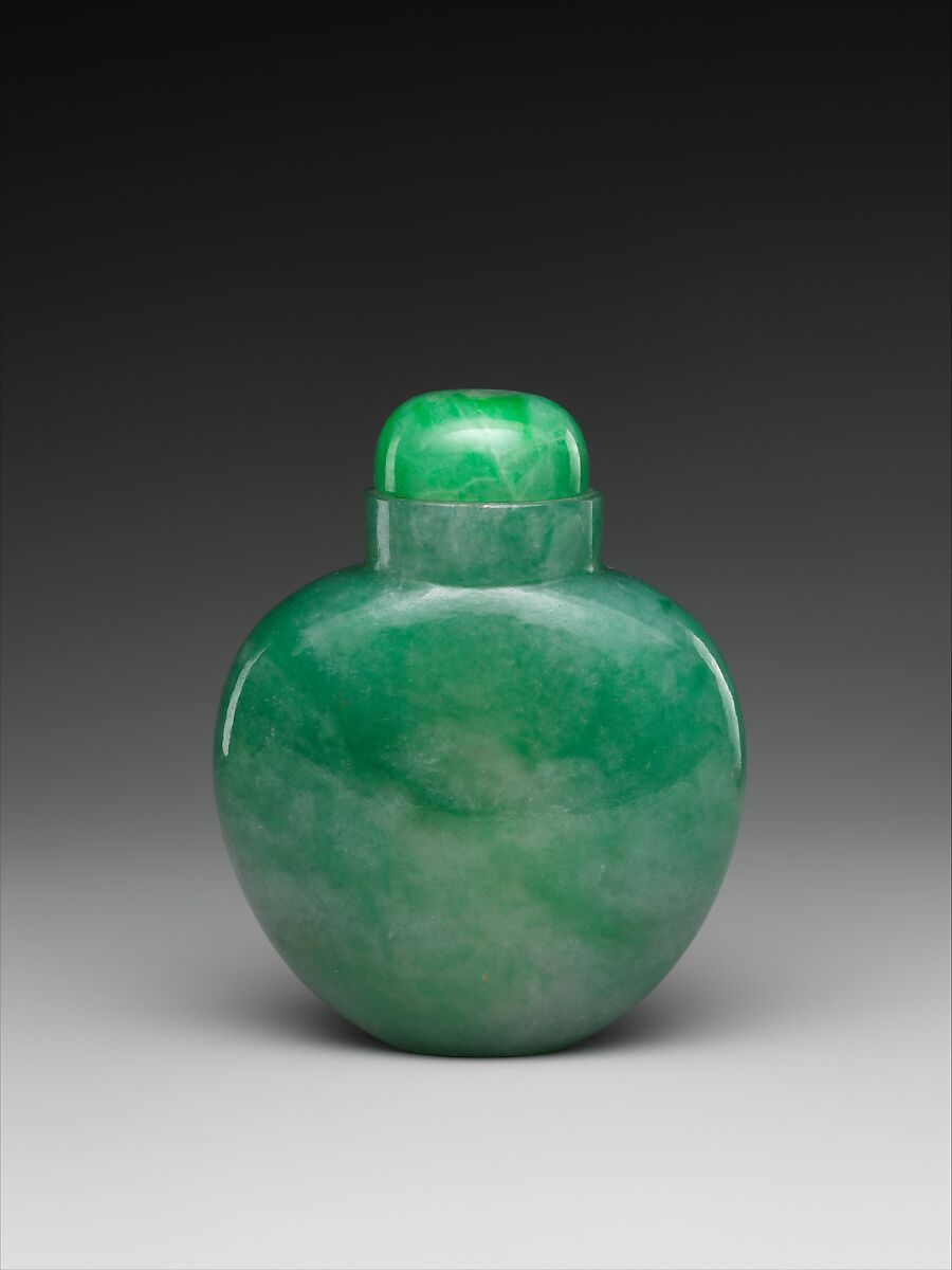 Snuff bottle, Jade (jadeite), China 