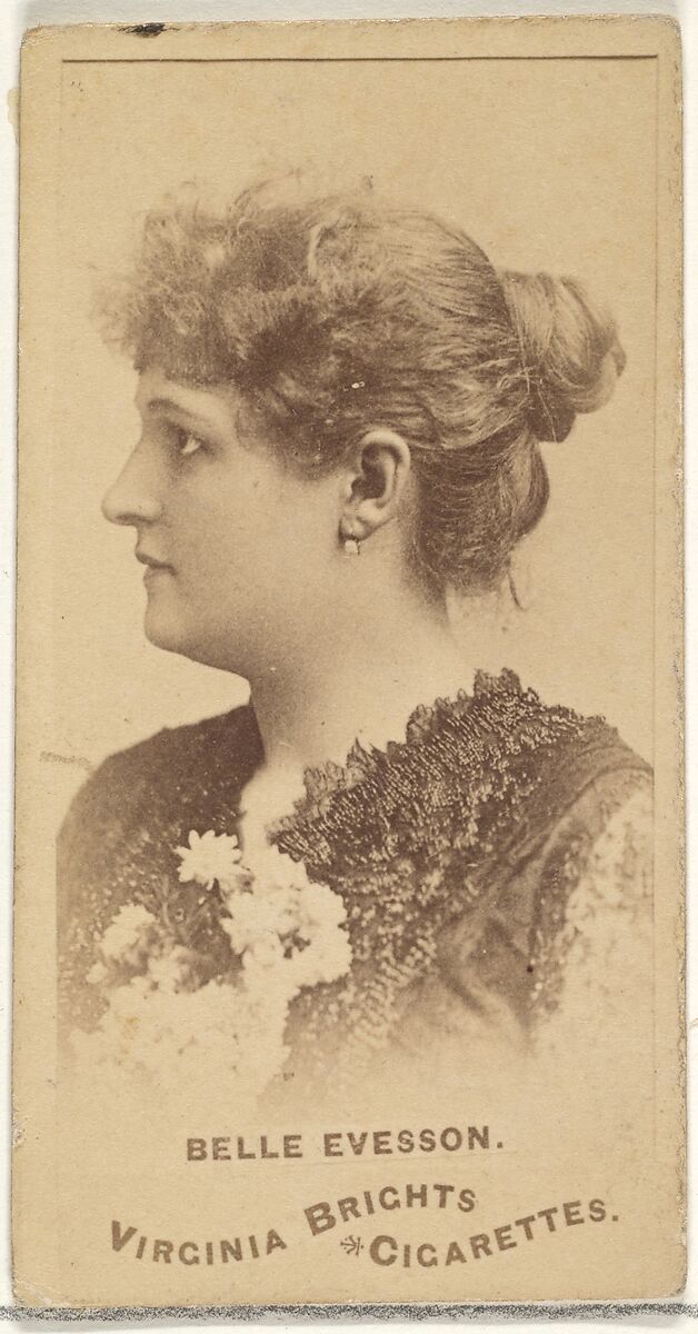 Belle Evesson, from the Actors and Actresses series (N45, Type 1) for Virginia Brights Cigarettes, Issued by Allen &amp; Ginter (American, Richmond, Virginia), Albumen photograph 