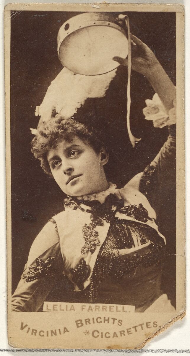 Leila Farrell, from the Actors and Actresses series (N45, Type 1) for Virginia Brights Cigarettes, Issued by Allen &amp; Ginter (American, Richmond, Virginia), Albumen photograph 