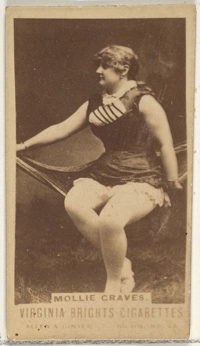 Mollie Graves, from the Actors and Actresses series (N45, Type 1) for Virginia Brights Cigarettes, Issued by Allen &amp; Ginter (American, Richmond, Virginia), Albumen photograph 