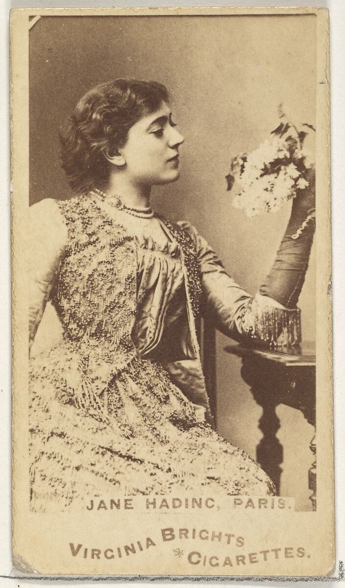 Jane Hading, Paris, from the Actors and Actresses series (N45, Type 1) for Virginia Brights Cigarettes, Issued by Allen &amp; Ginter (American, Richmond, Virginia), Albumen photograph 