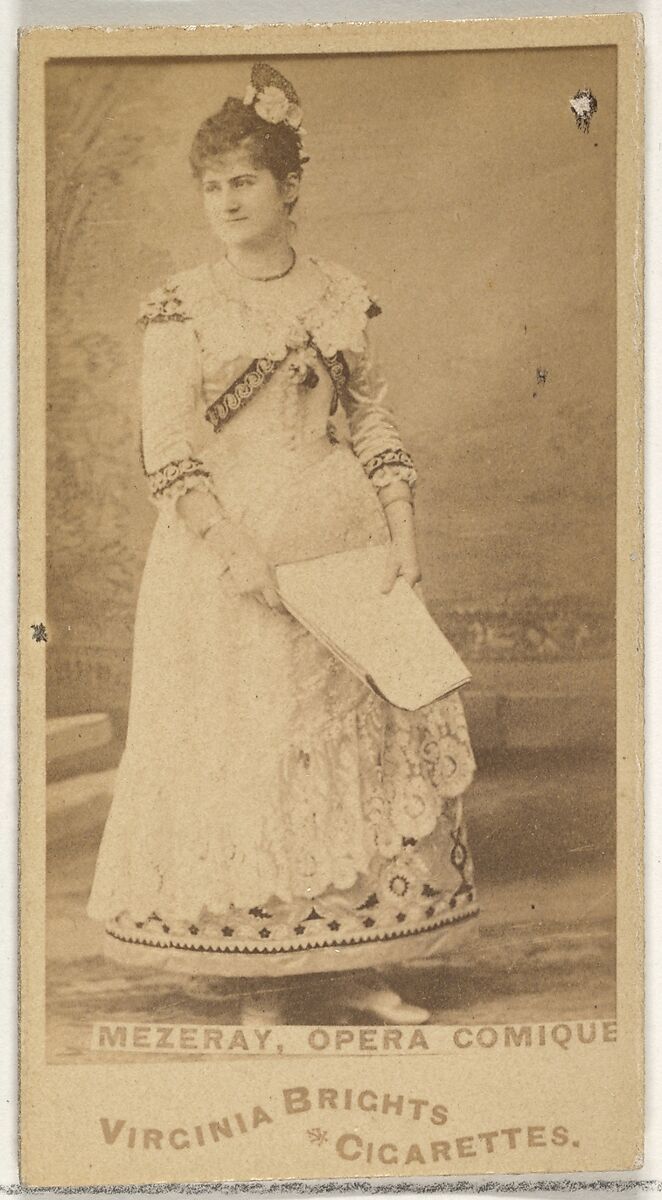 Mezeray, Opera Comique, from the Actors and Actresses series (N45, Type 1) for Virginia Brights Cigarettes, Issued by Allen &amp; Ginter (American, Richmond, Virginia), Albumen photograph 