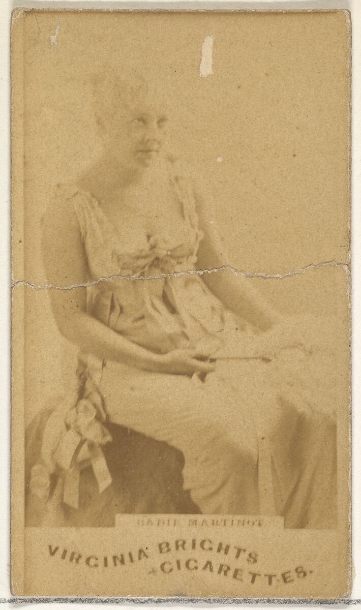 Sadie Martinot, from the Actors and Actresses series (N45, Type 1) for Virginia Brights Cigarettes, Issued by Allen &amp; Ginter (American, Richmond, Virginia), Albumen photograph 