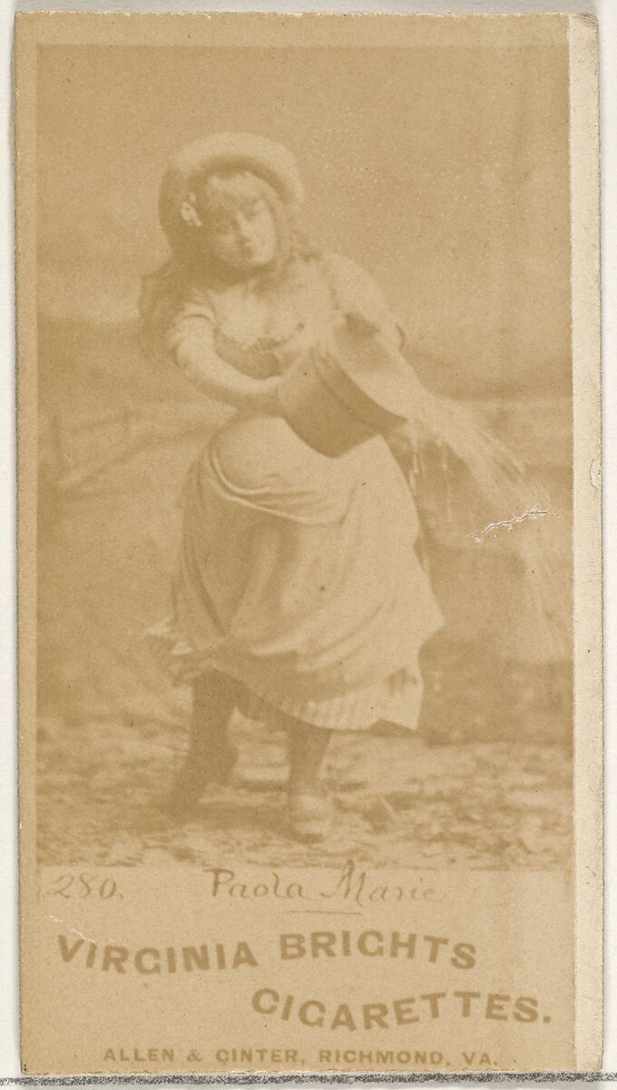 Card 280, Paola Marie, from the Actors and Actresses series (N45, Type 1) for Virginia Brights Cigarettes, Issued by Allen &amp; Ginter (American, Richmond, Virginia), Albumen photograph 