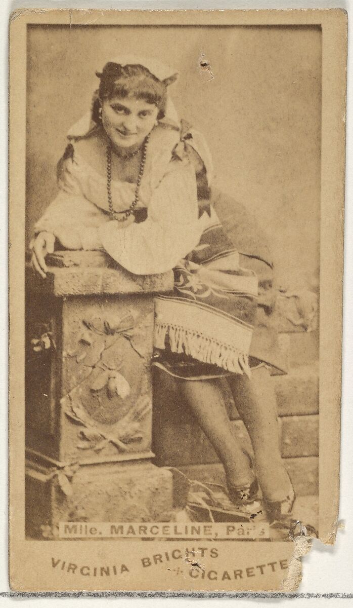 Mlle. Marceline, Paris, from the Actors and Actresses series (N45, Type 1) for Virginia Brights Cigarettes, Issued by Allen &amp; Ginter (American, Richmond, Virginia), Albumen photograph 
