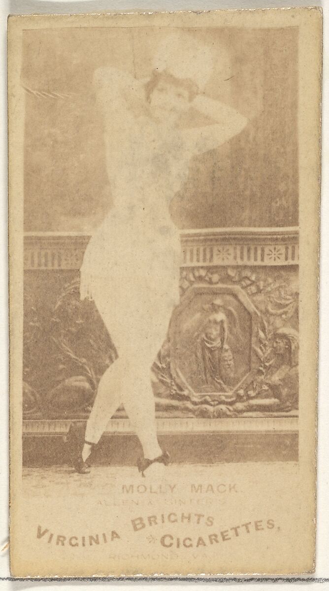 Molly Mack, from the Actors and Actresses series (N45, Type 1) for Virginia Brights Cigarettes, Issued by Allen &amp; Ginter (American, Richmond, Virginia), Albumen photograph 