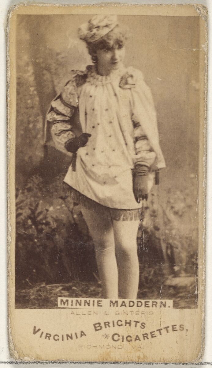 Minnie Maddern, from the Actors and Actresses series (N45, Type 1) for Virginia Brights Cigarettes, Issued by Allen &amp; Ginter (American, Richmond, Virginia), Albumen photograph 
