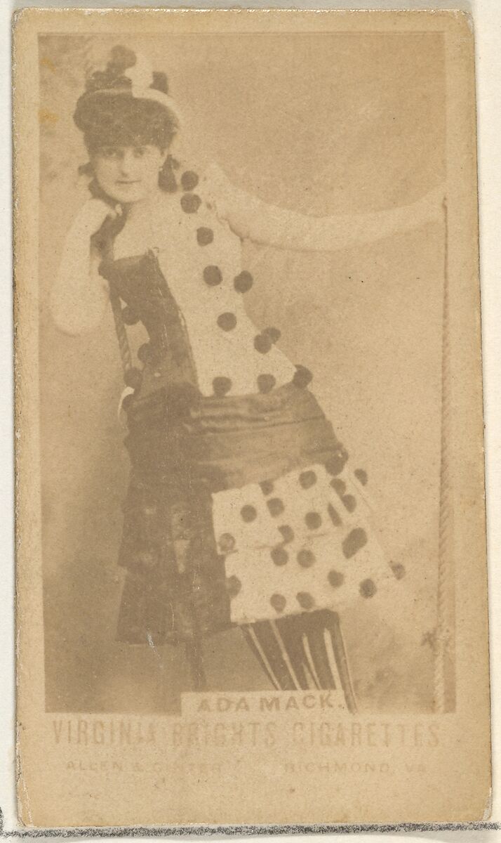 Ada Mack, from the Actors and Actresses series (N45, Type 1) for Virginia Brights Cigarettes, Issued by Allen &amp; Ginter (American, Richmond, Virginia), Albumen photograph 