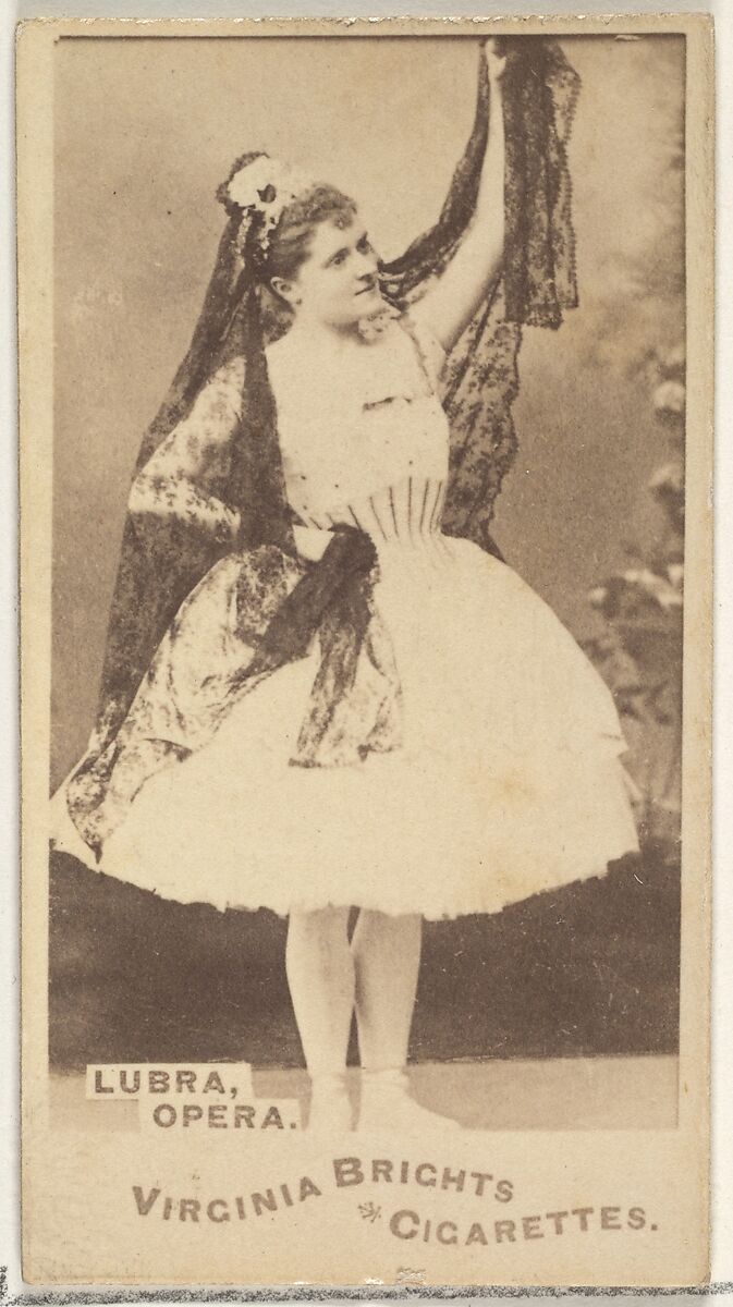Lubra, Opera, from the Actors and Actresses series (N45, Type 1) for Virginia Brights Cigarettes, Issued by Allen &amp; Ginter (American, Richmond, Virginia), Albumen photograph 