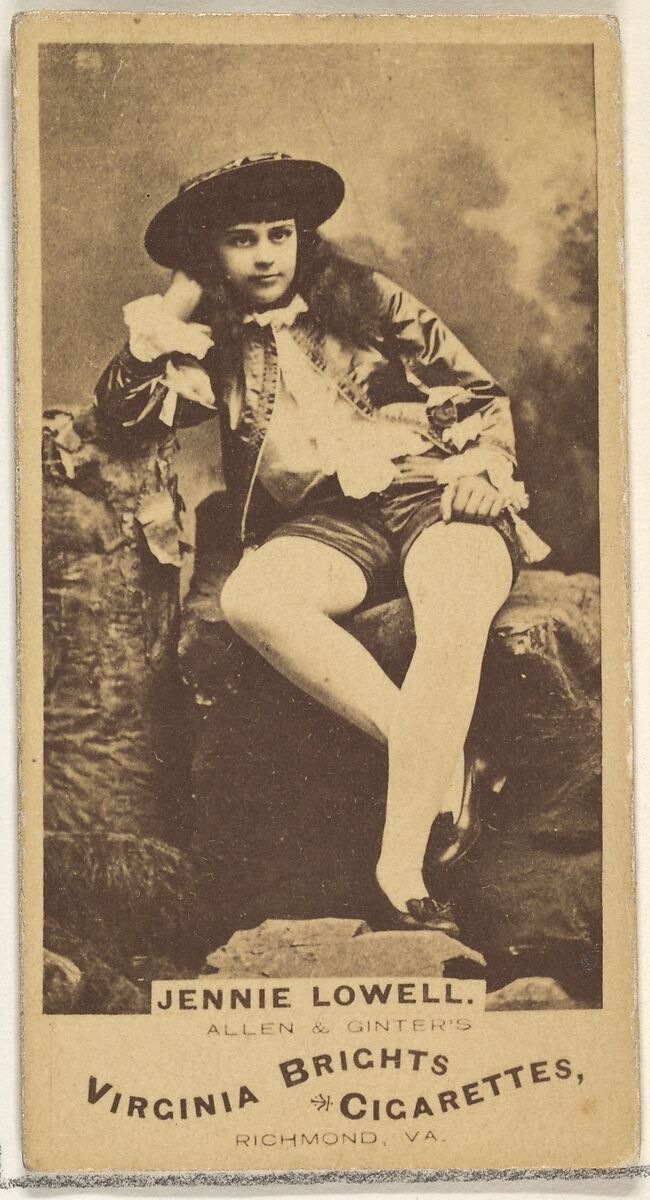Jennie Lowell, from the Actors and Actresses series (N45, Type 1) for Virginia Brights Cigarettes, Issued by Allen &amp; Ginter (American, Richmond, Virginia), Albumen photograph 