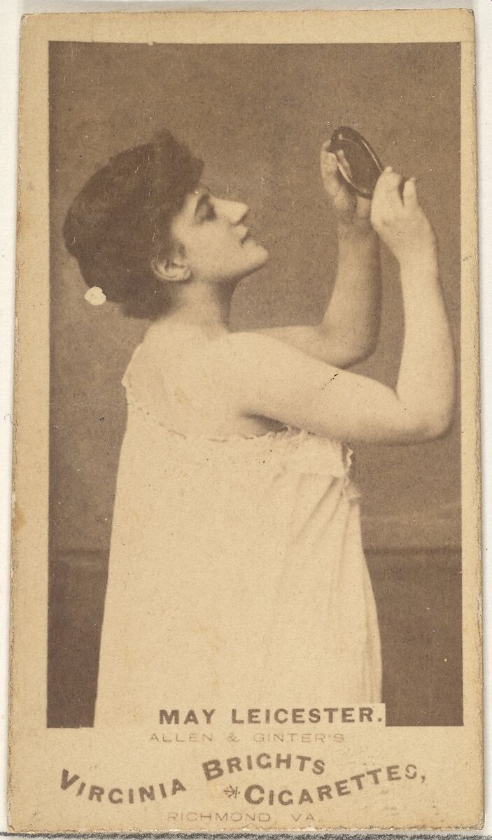 May Leicester, from the Actors and Actresses series (N45, Type 1) for Virginia Brights Cigarettes, Issued by Allen &amp; Ginter (American, Richmond, Virginia), Albumen photograph 