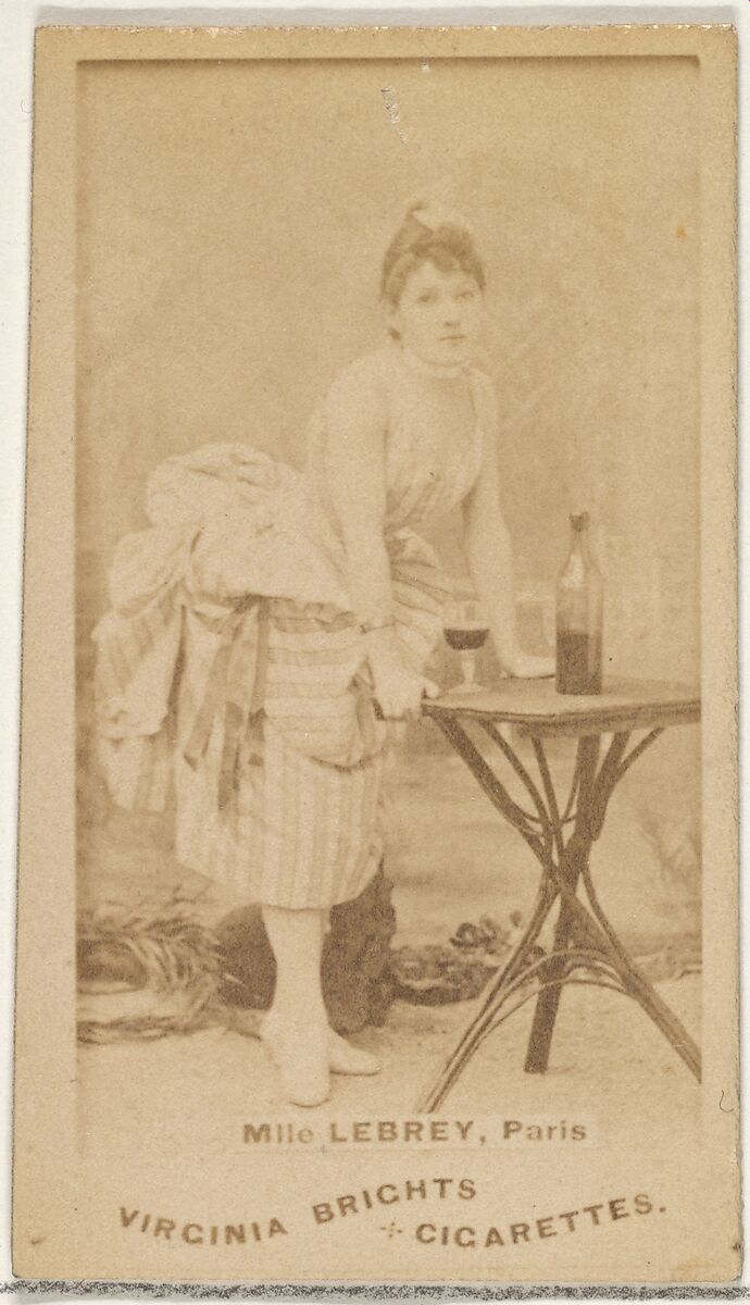 Mlle. Lebrey, Paris, from the Actors and Actresses series (N45, Type 1) for Virginia Brights Cigarettes, Issued by Allen &amp; Ginter (American, Richmond, Virginia), Albumen photograph 