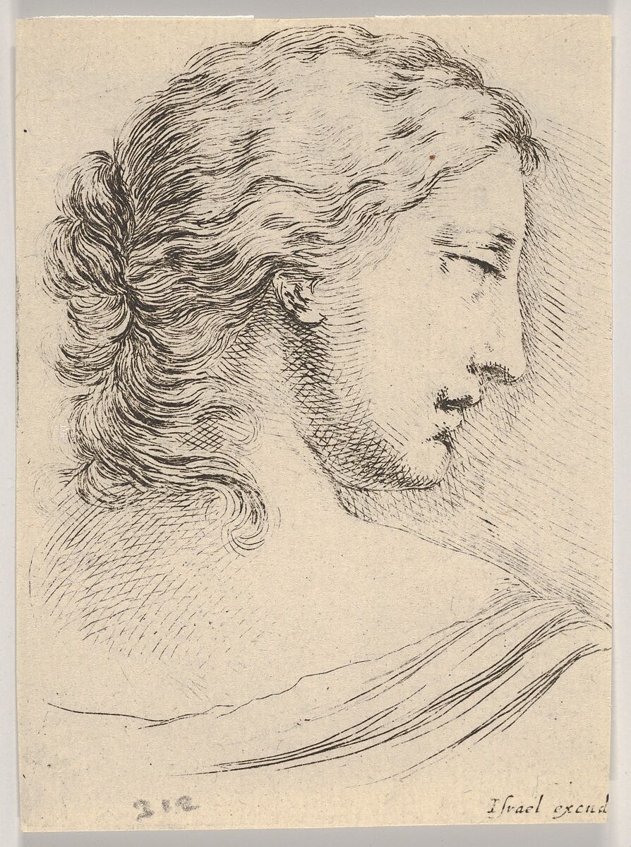 Plate 5: head of a woman, turned in profile to the right, from 'Various heads and figures' (Diverses têtes et figures), Stefano della Bella (Italian, Florence 1610–1664 Florence), Etching 