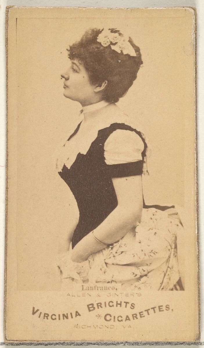Lanfranco, from the Actors and Actresses series (N45, Type 1) for Virginia Brights Cigarettes, Issued by Allen &amp; Ginter (American, Richmond, Virginia), Albumen photograph 