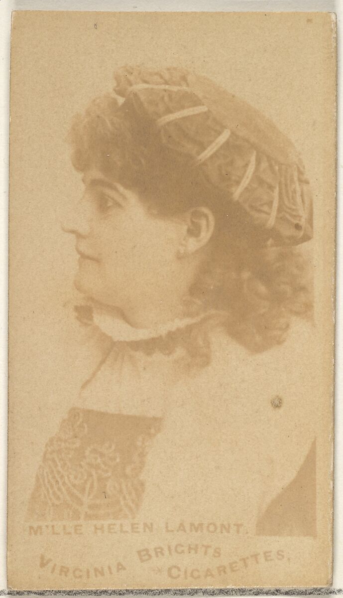 Mlle. Helen Lamont, from the Actors and Actresses series (N45, Type 1) for Virginia Brights Cigarettes, Issued by Allen &amp; Ginter (American, Richmond, Virginia), Albumen photograph 