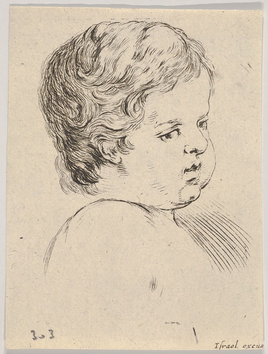 Plate 12: head of a child, from 'The Book for Learning to Draw' (Livre pour apprendre à dessiner), Stefano della Bella (Italian, Florence 1610–1664 Florence), Etching 