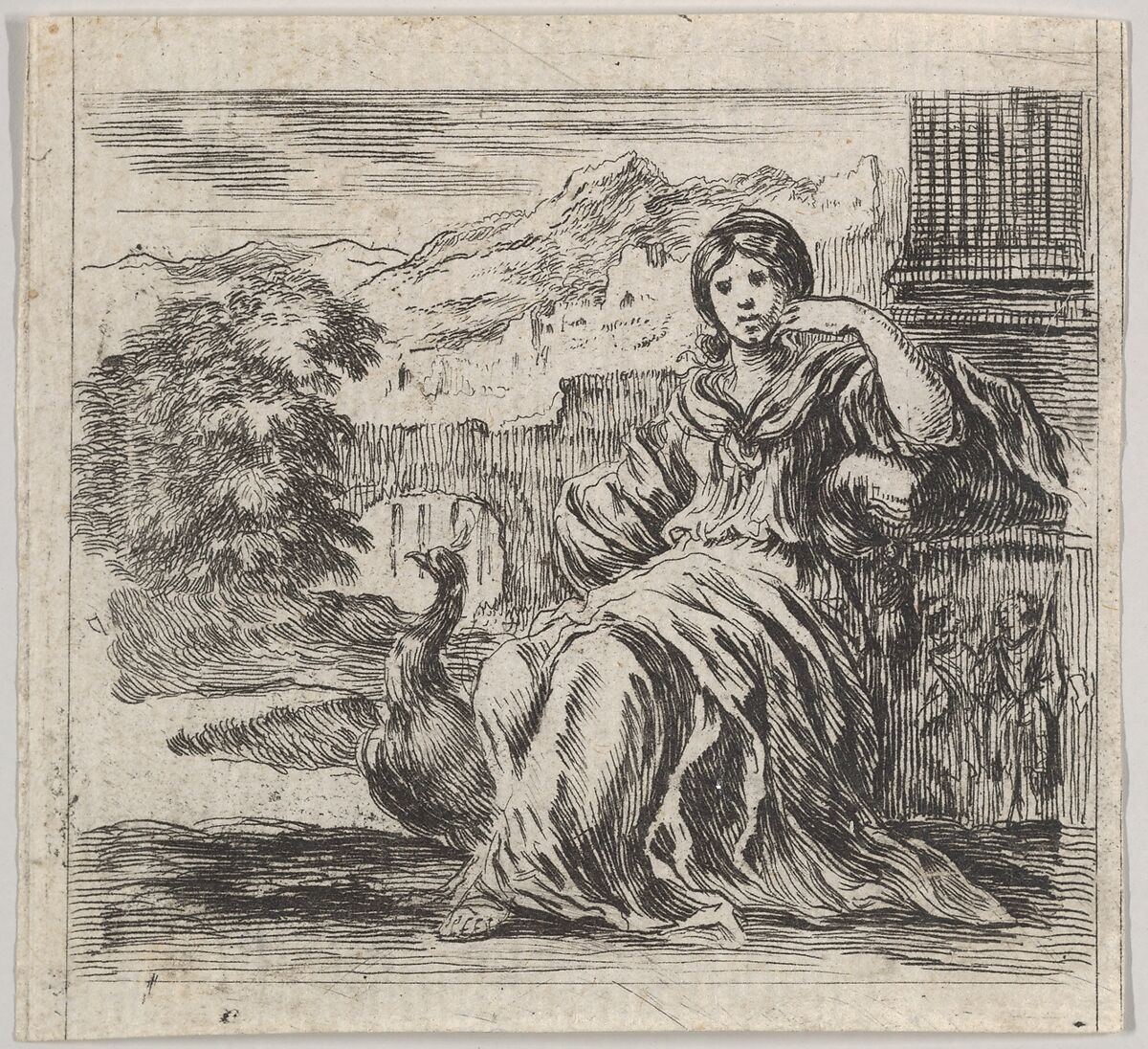 Juno, from 'Game of Mythology' (Jeu de la Mythologie), Stefano della Bella (Italian, Florence 1610–1664 Florence), Etching 