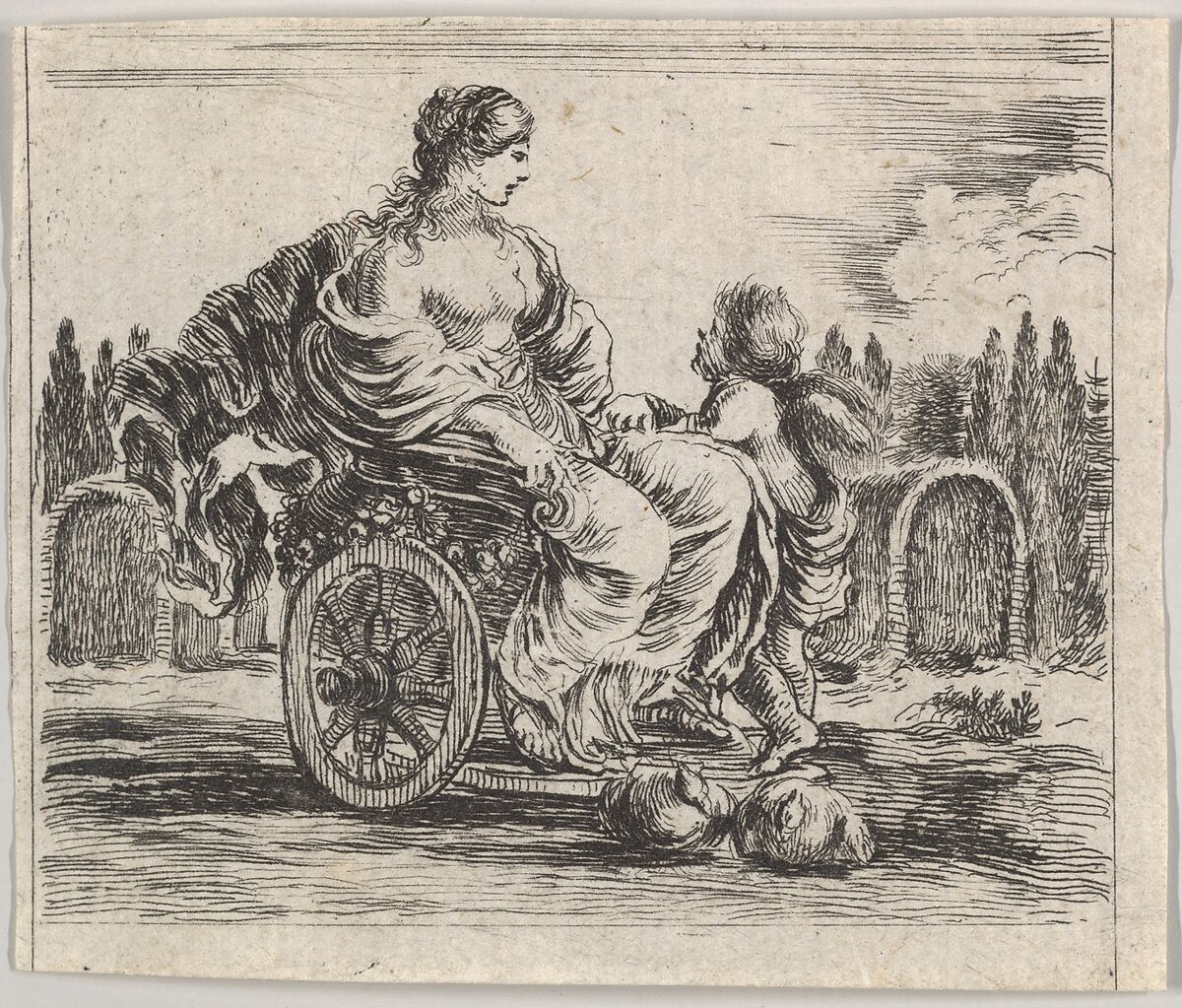 Venus, from 'Game of Mythology' (Jeu de la Mythologie), Stefano della Bella (Italian, Florence 1610–1664 Florence), Etching 
