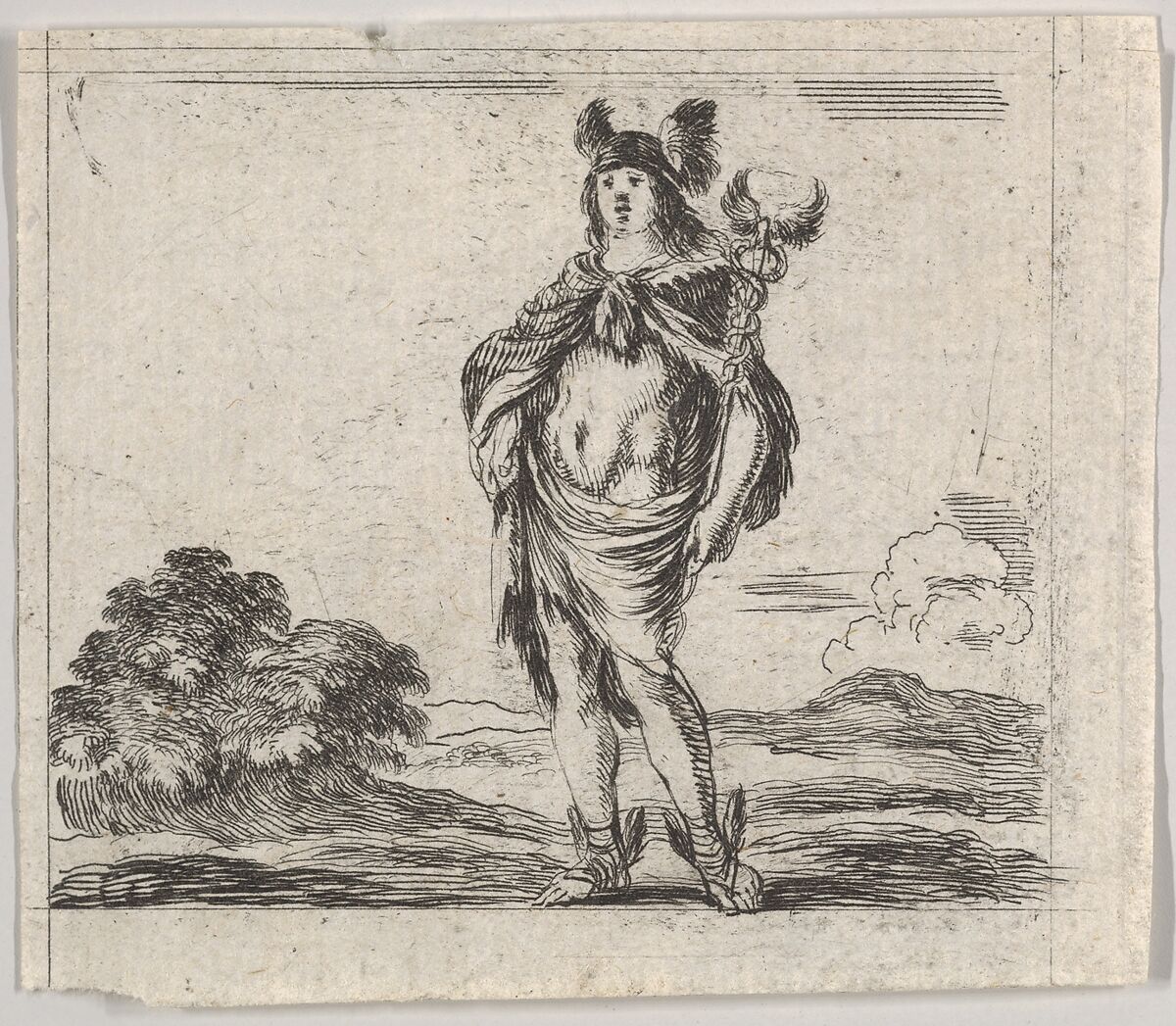 Mercury, from 'Game of Mythology' (Jeu de la Mythologie), Stefano della Bella (Italian, Florence 1610–1664 Florence), Etching 