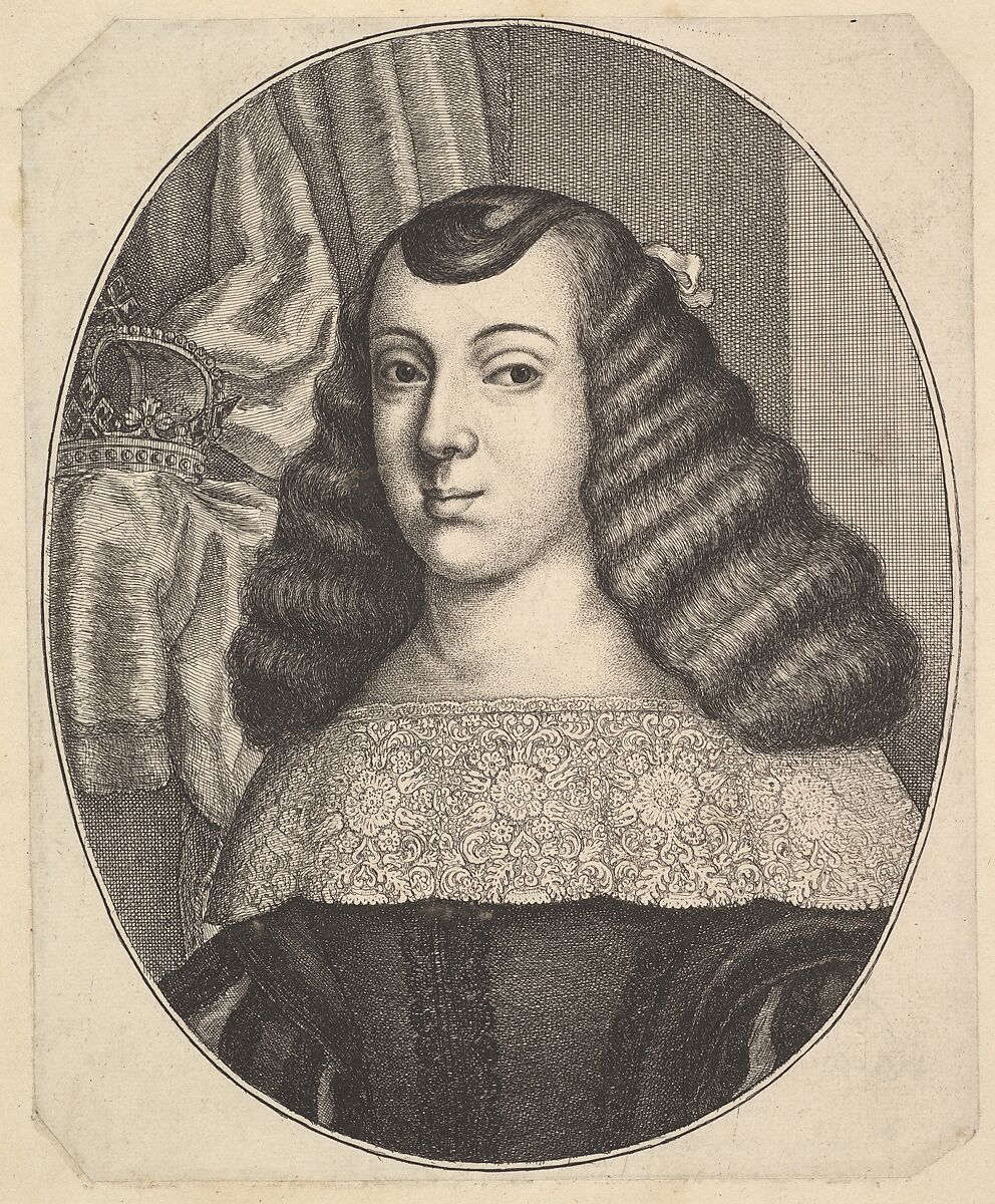 Catherine of Braganza, Wenceslaus Hollar (Bohemian, Prague 1607–1677 London), Etching; first state of four (NH) 